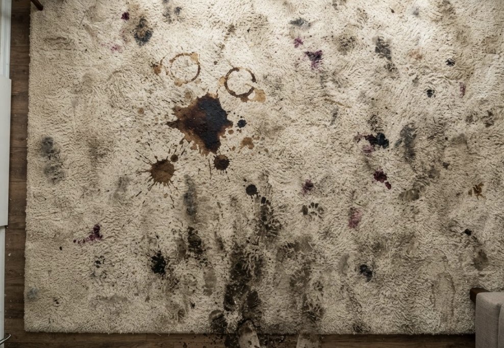 Carpet Stain Removal before cleaning