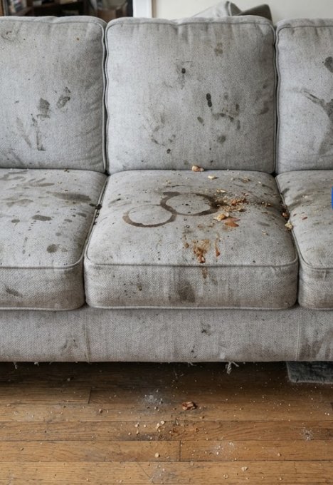Sofa Upholstery Restoration before cleaning